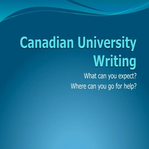 Canadian university writing