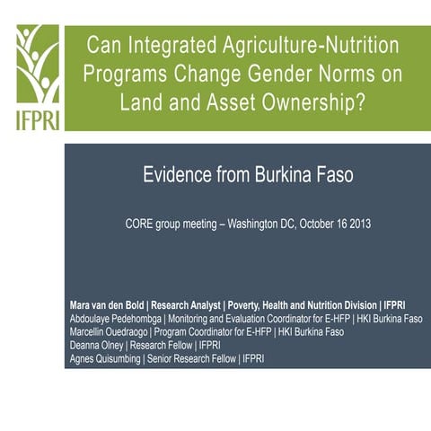 Can Ag/Nutrition Programs Change Gender Norms_Mara Vandenbold_10.16.13