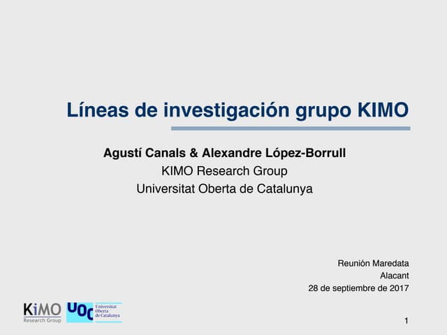 Lineas de investigación grupo KIMO