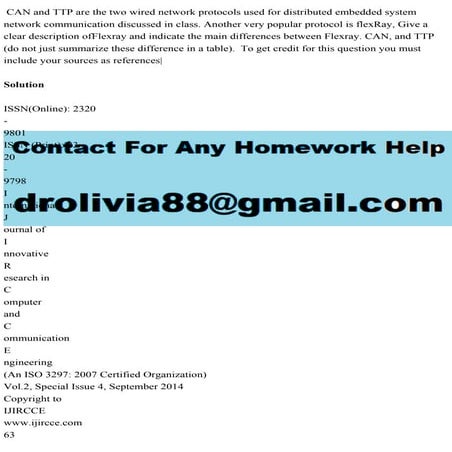 CAN and TTP are the two wired network protocols used for distributed .pdf