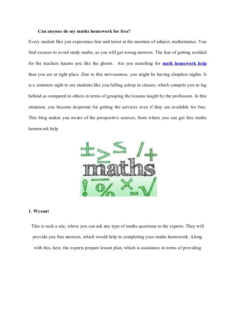 Do My Math Homework Free