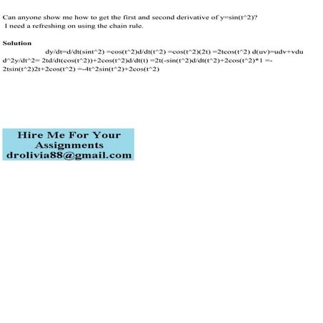 Can anyone show me how to get the first and second derivative of y=s.pdf