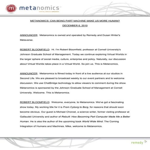 Can being part machine make us more human