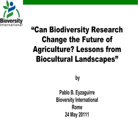 Agricultural biodiversity | PPTX