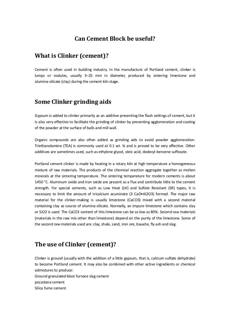 Can cement block be useful