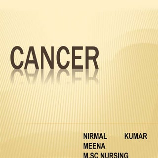 Cancer;prevention and management 