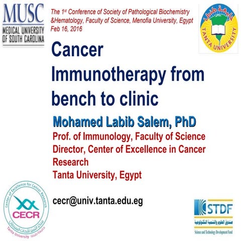 Cancer Immunotherapy from Bench to Clinic_Mohamed Labib Salem ,ppt