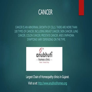 Cancer, types of cancer and homeopathy treatment