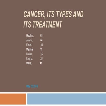 Cancer and its types