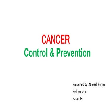 Cancer ctrl prevention
