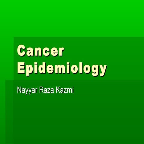 Cancer epidemiology