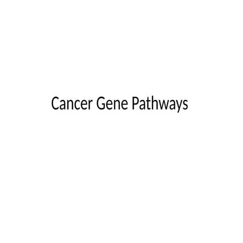 Cancer Gene Pathways : tp53 the guardian of the genome | PPTX