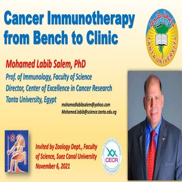 Cancer Immunotherapy from Bench to Clinic | PPSX