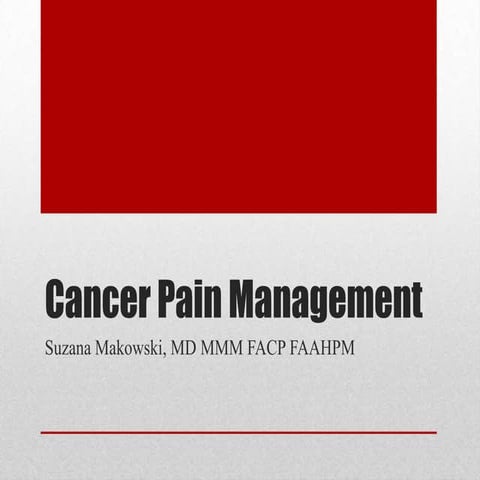 Pain management in cancer patients | PPT