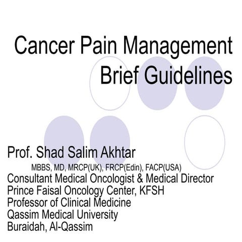 Cancer pain management