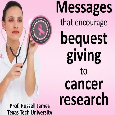 Messages that encourage bequest giving to cancer research