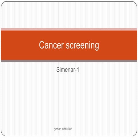 Cancer screening