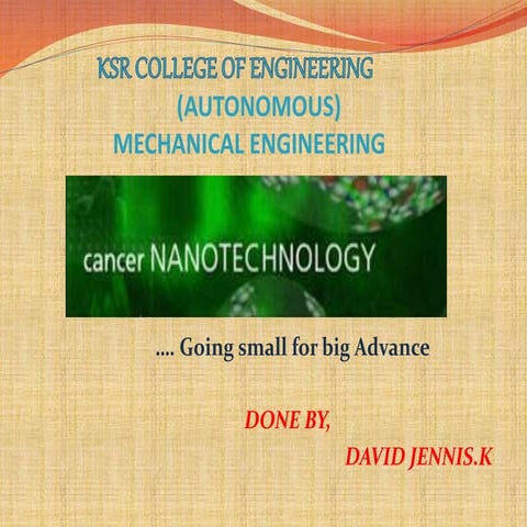 Cancer treatment with nanotechnology