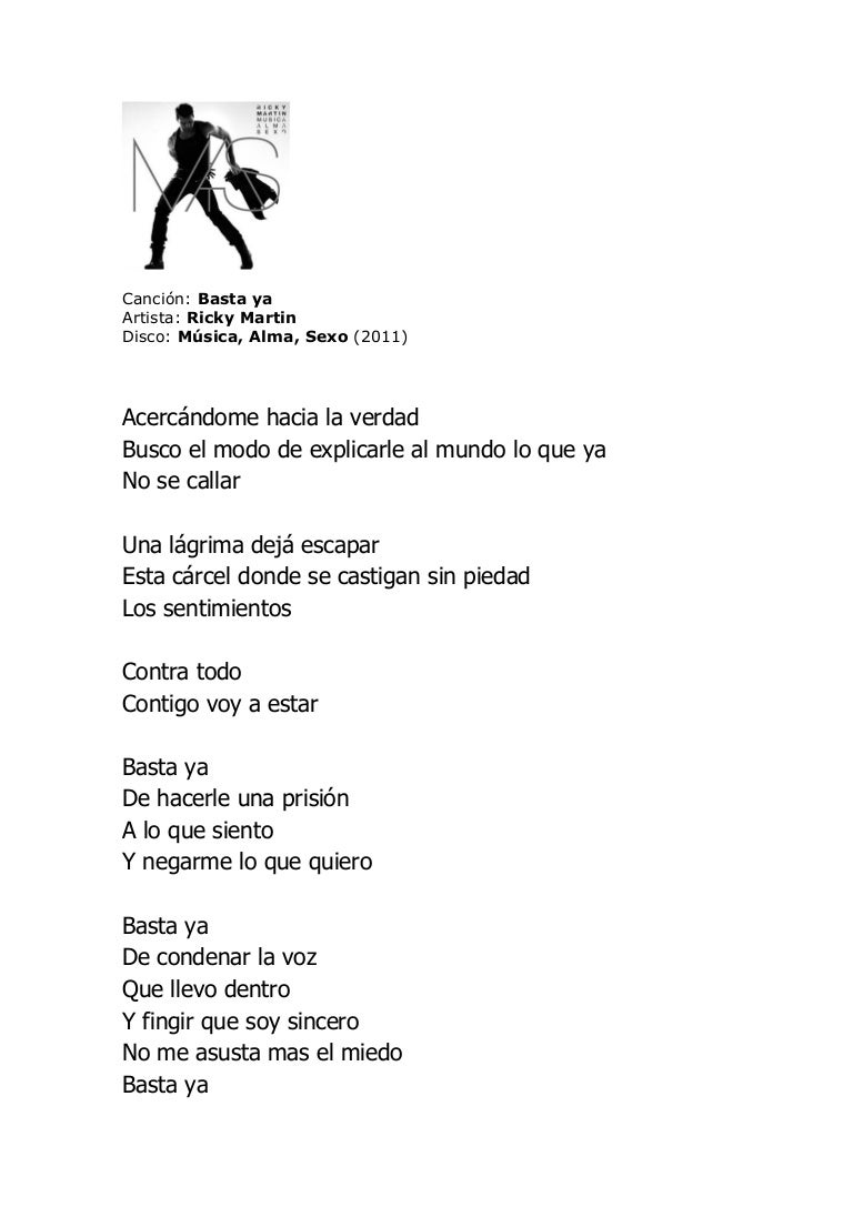 Basta De Llamarme Asi Letra