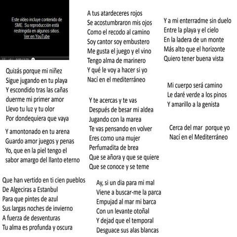 Cancion Mediterráneo