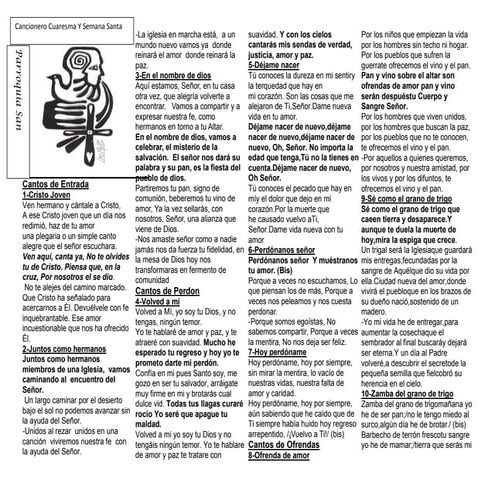 Cancionero cuaresma y semana santa