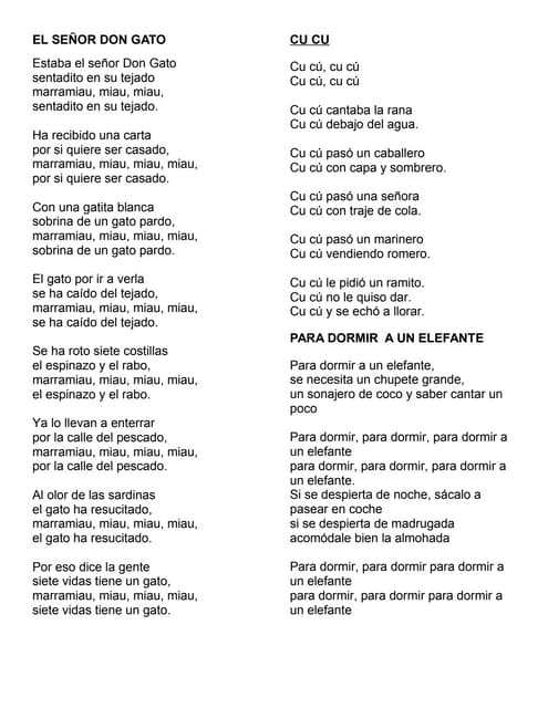 Canciones Y Coplas Infantiles
