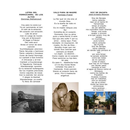 Canciones y poemas guatemaltecos