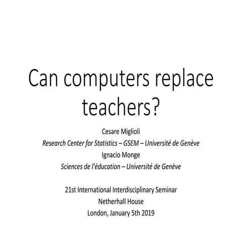 Can computers replace teachers?