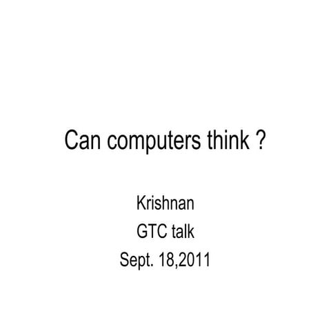 Can computers think