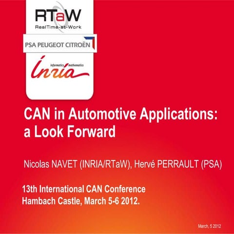 CAN in Automotive Applications: a Look Forward