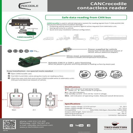 CANCrocodile Contactless reader leaflet