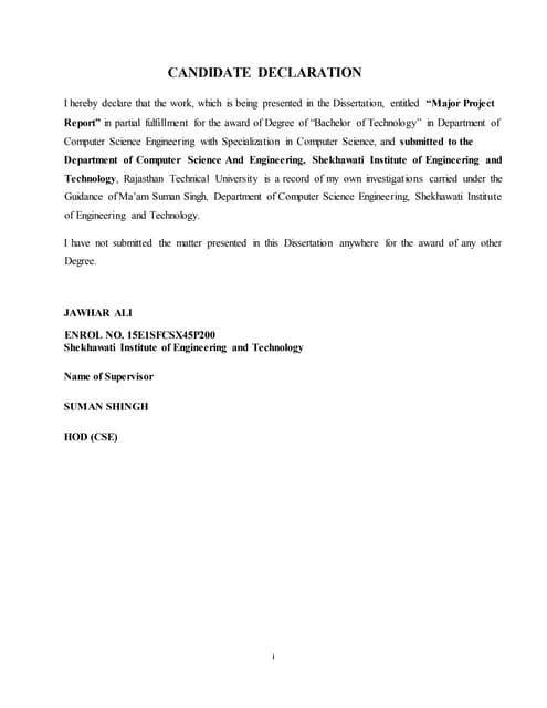 Cand declaration 