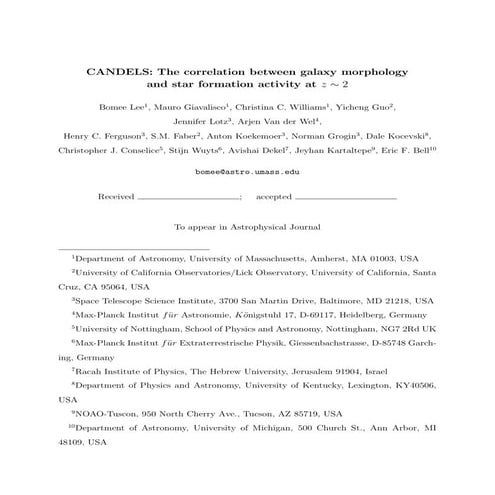 Candels the correlation_between_galaxy_morphology_and_star_formation_activity...