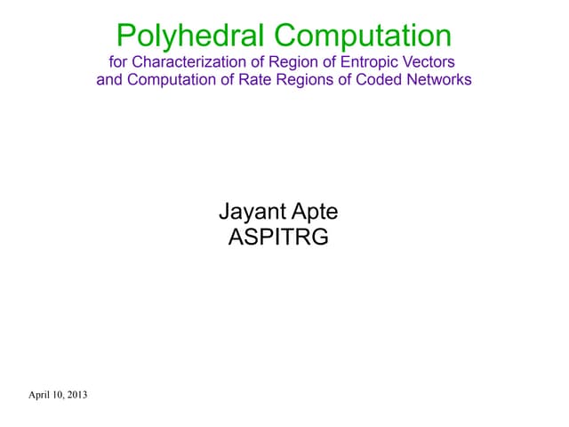 Candidacy Exam Talk