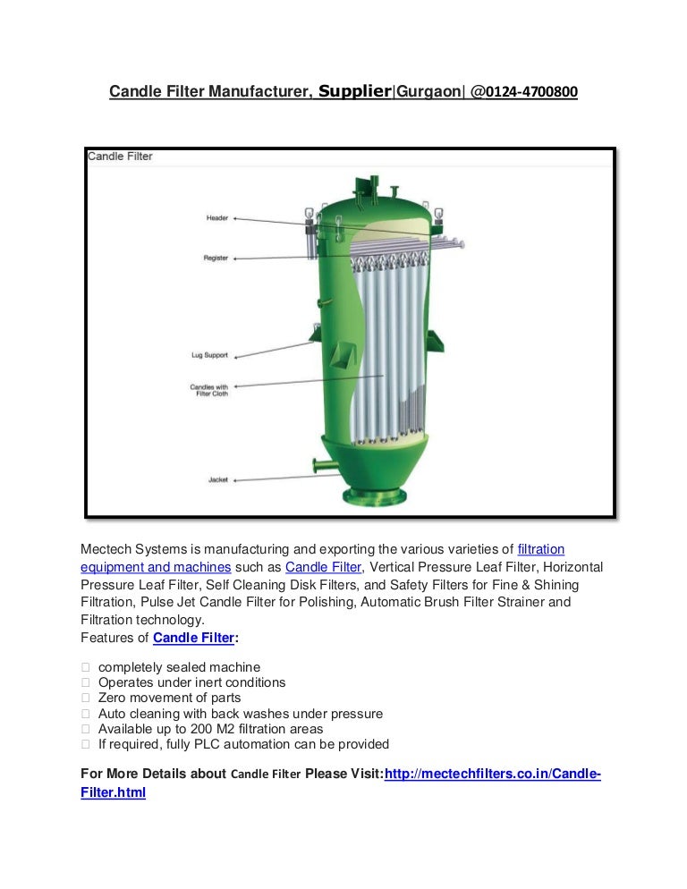 Candle filter manufacturer