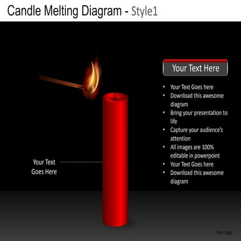 Candle melting diagram style 1 powerpoint presentation templates