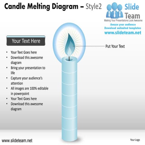 Candle melting steps diagram design 1 powerpoint ppt templates. | PDF