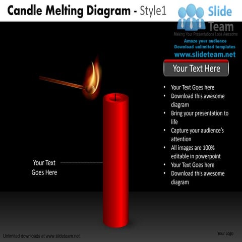 Candle melting stages with match diagram 1 power point slides and ppt diagram...