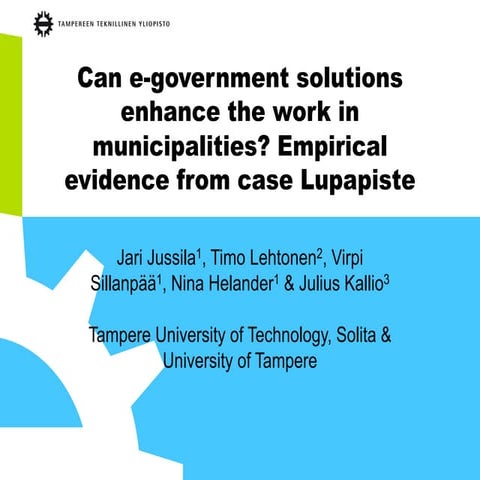 Can e-government solutions enhance the work in municipalities