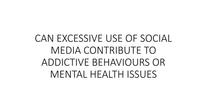 Can excessive use of social media lead to mental illness