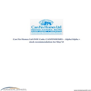 Can Fin Homes Ltd (NSE Code - CANFI...