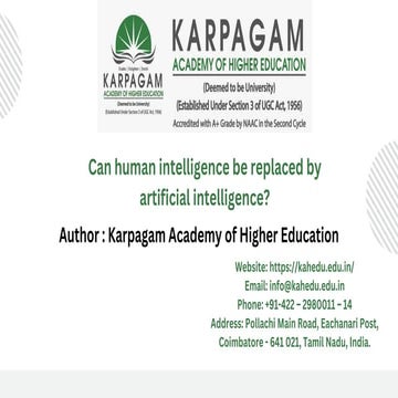 Can human intelligence be replaced by artificial intelligence? | PDF