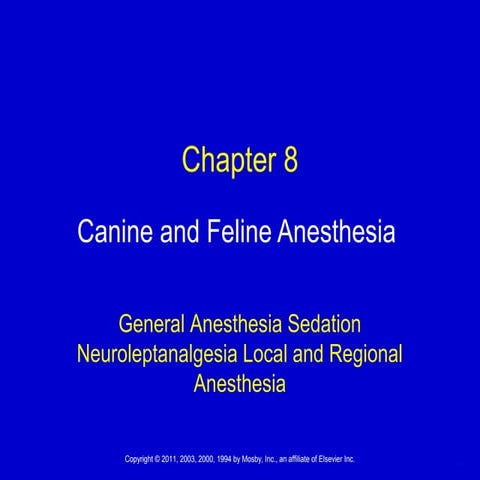 Canine and feline anesthesia