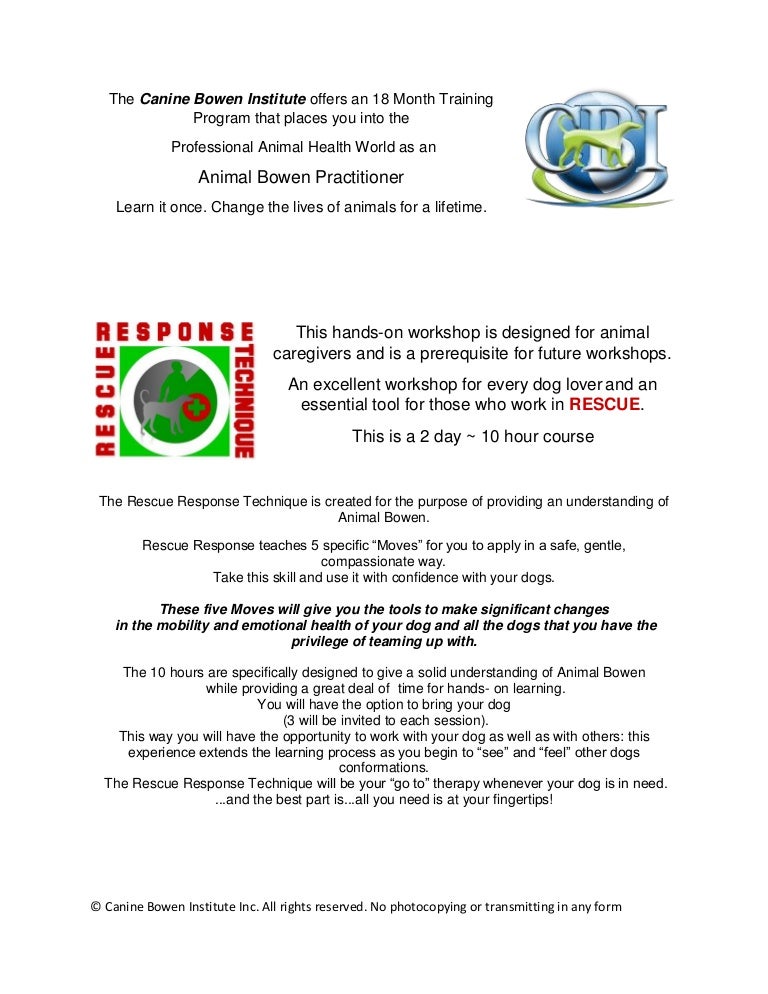 canine bowen therapy course