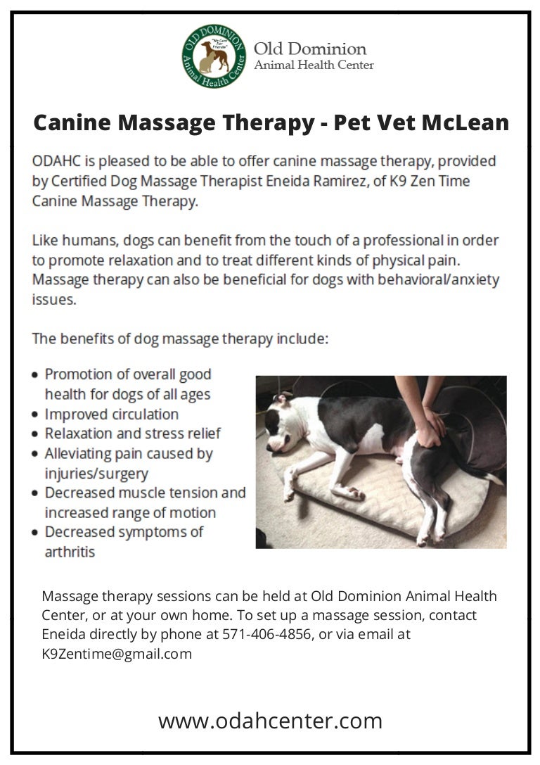 Canine Massage Therapy Pet Vet McLean Canine Massage Therapy Pet Vet McLean