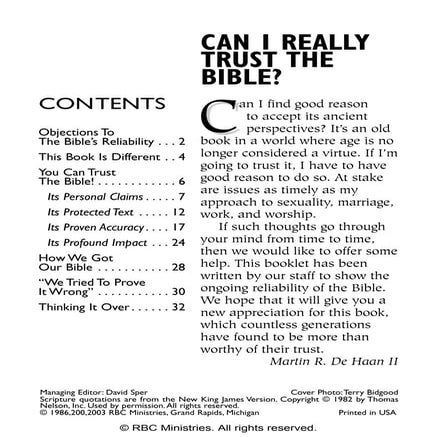 Can I Really Trust The Bible