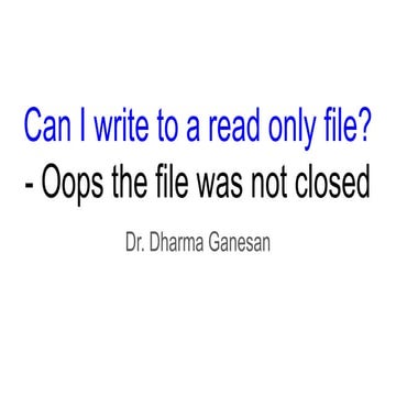 Can I write to a read only file ? | PPT