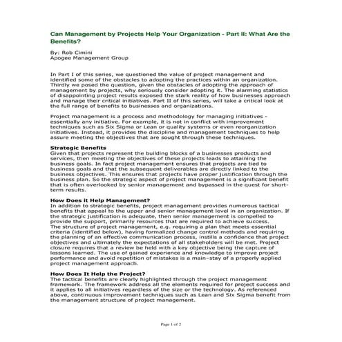 Brief of program management | PDF