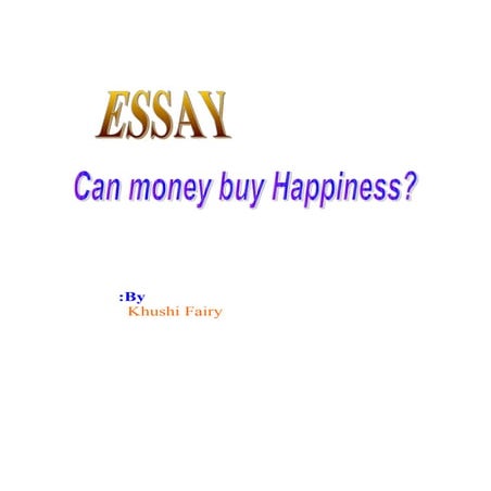 Can money buy happiness