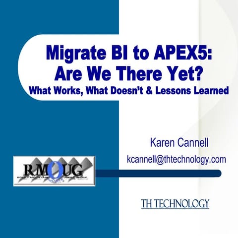 Migrate BI to APEX 5: Are We There Yet?